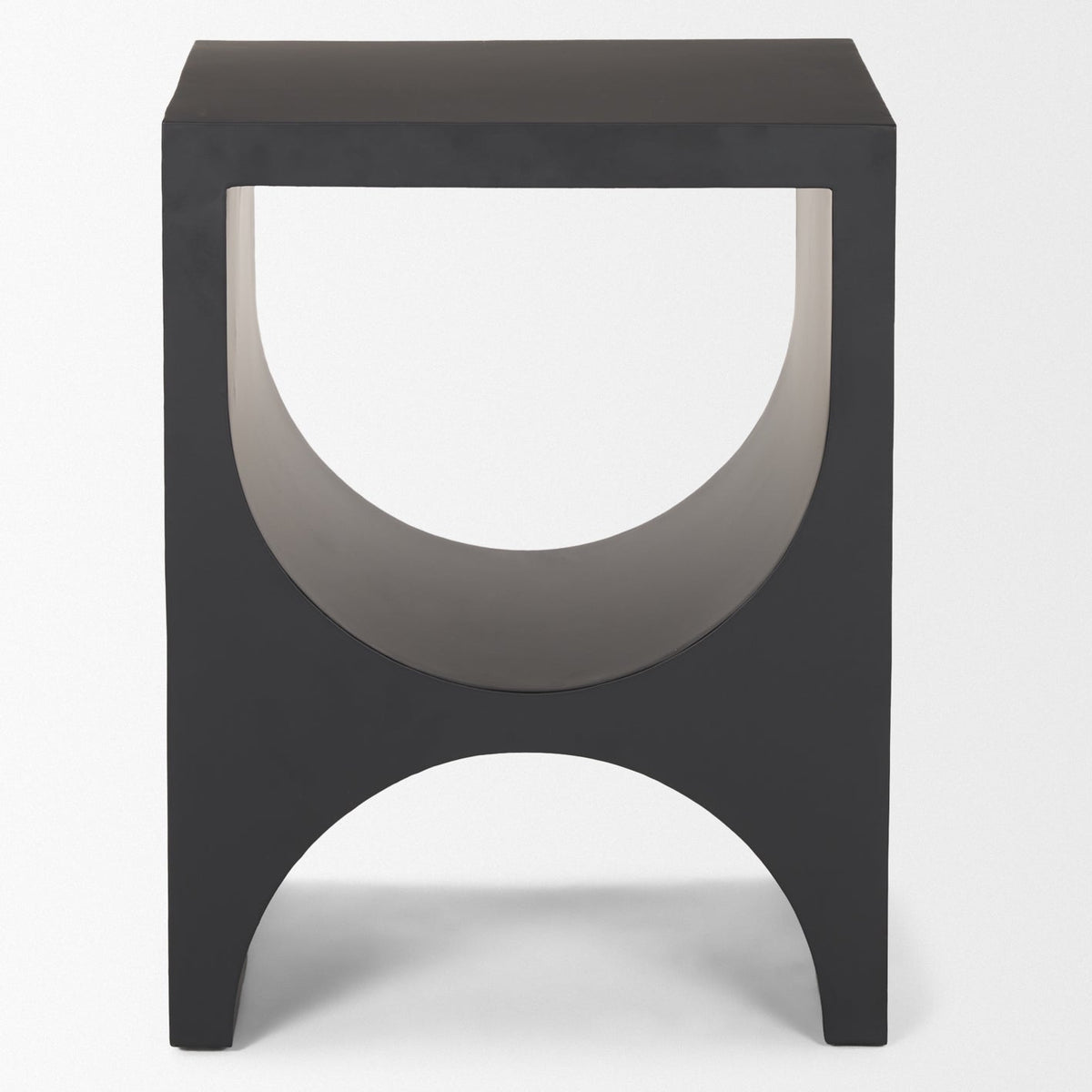 Mercana Sobi Matte Black Square Metal Side Table