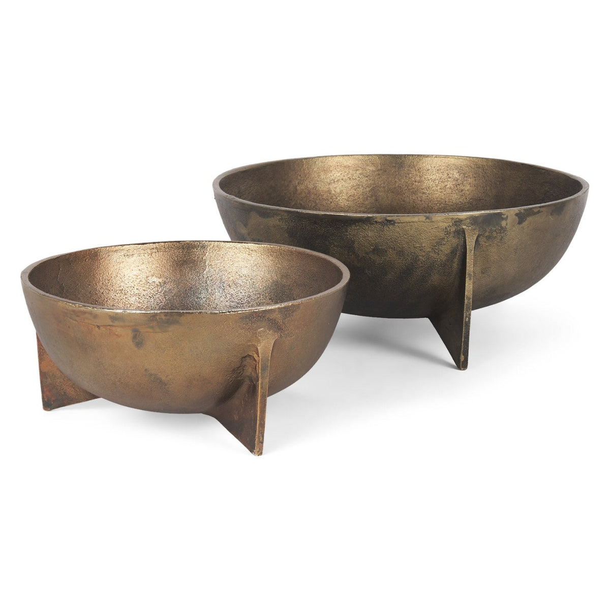 Mercana Quita Large Gold Metal Decorative Bowls (Set of 2)