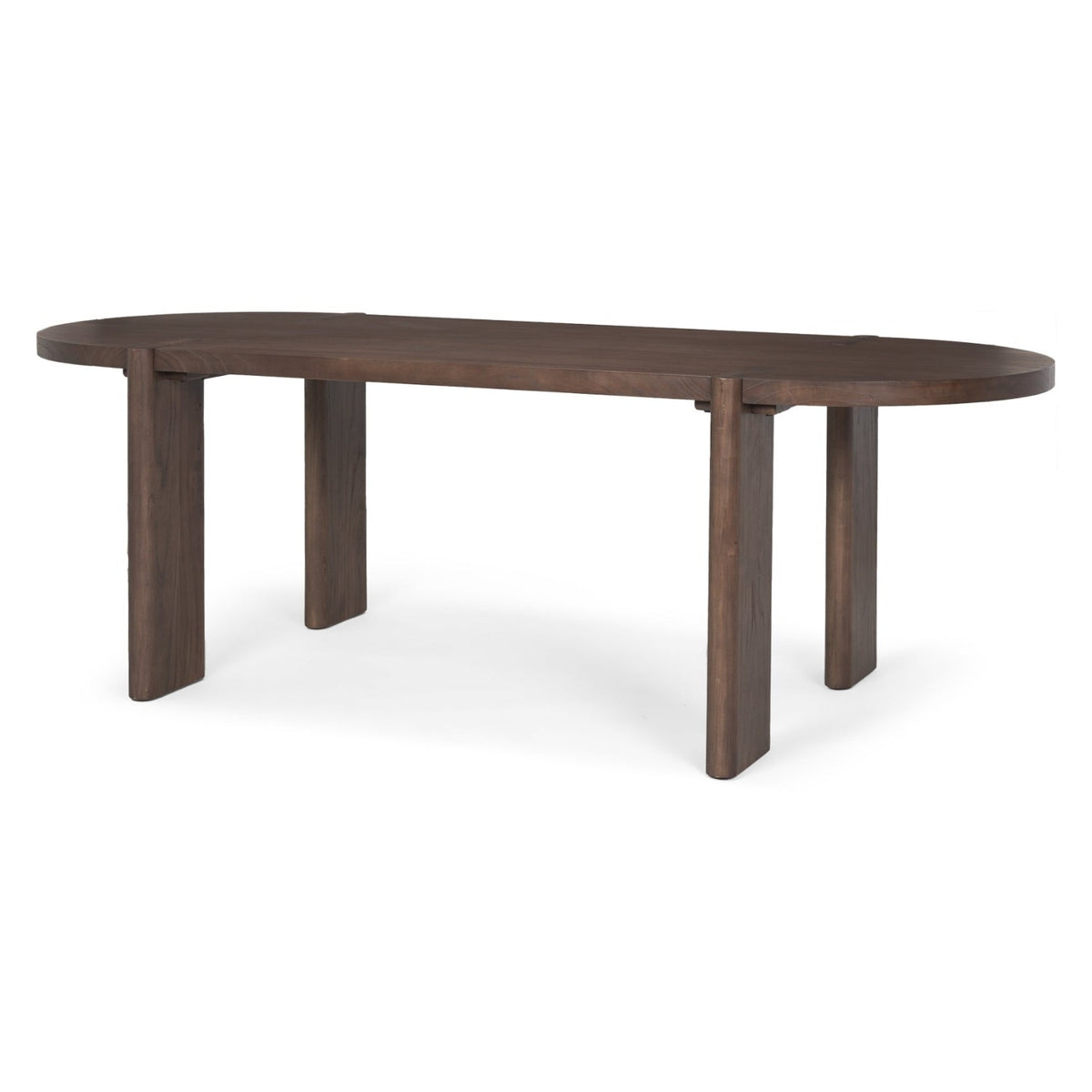 Mercana Sohan Dark Brown Wood Oval Dining Table, primary product view