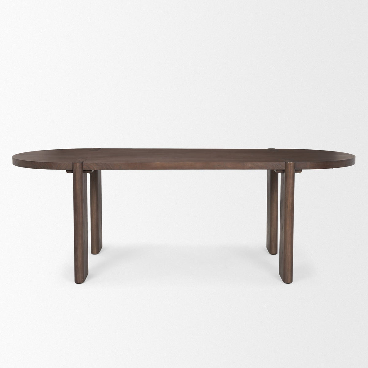 Mercana Sohan 91"L x 38"W Oval Dining Table | Dark Brown Wood | Seats 8