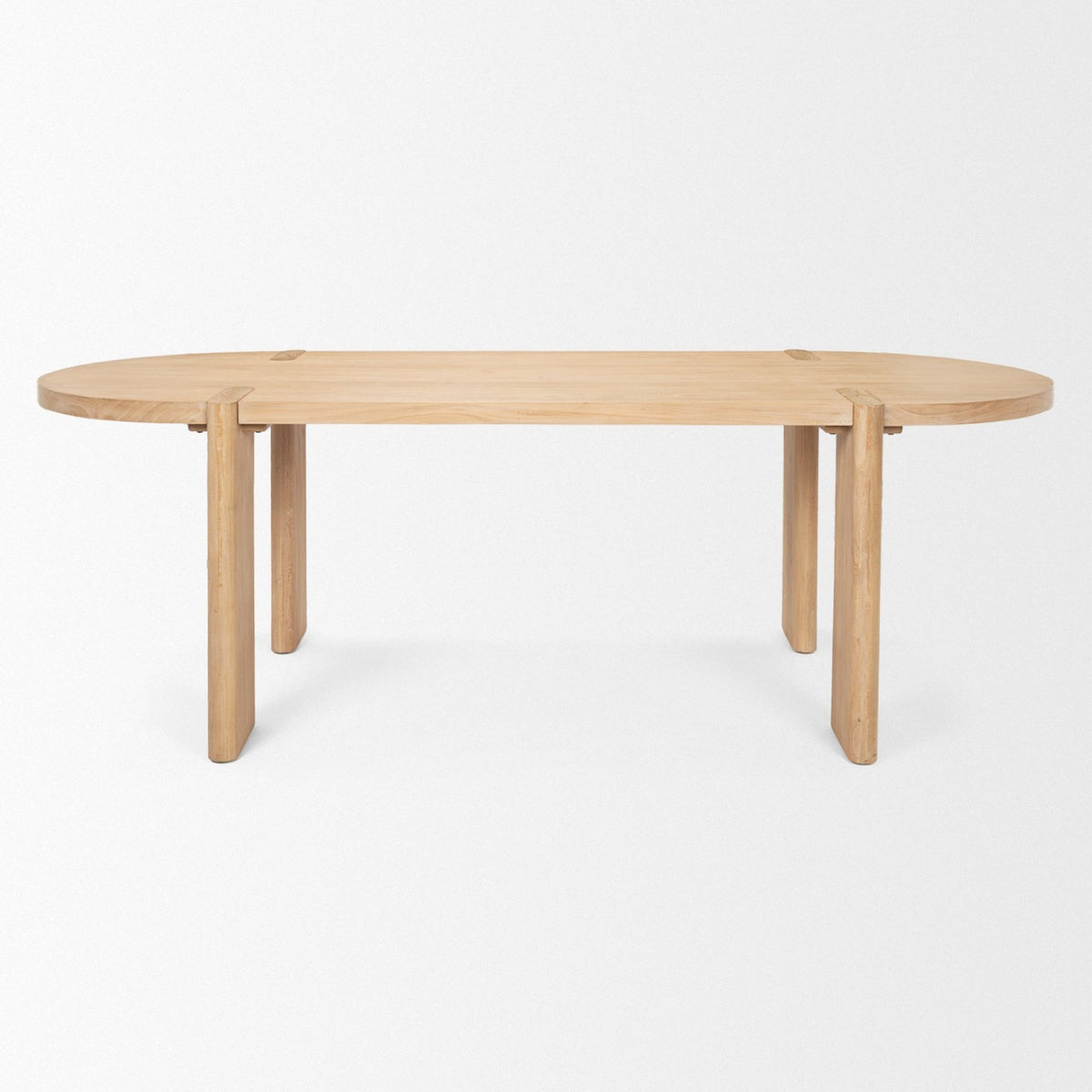 Mercana Sohan 91"L x 38"W Oval Dining Table | Light Brown Wood | Seats 8