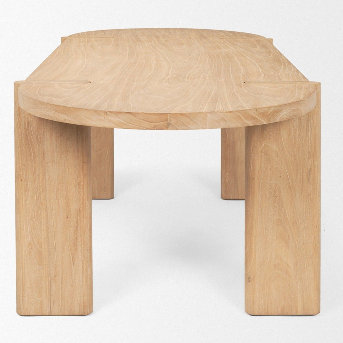 Mercana Sohan 91"L x 38"W Oval Dining Table | Light Brown Wood | Seats 8