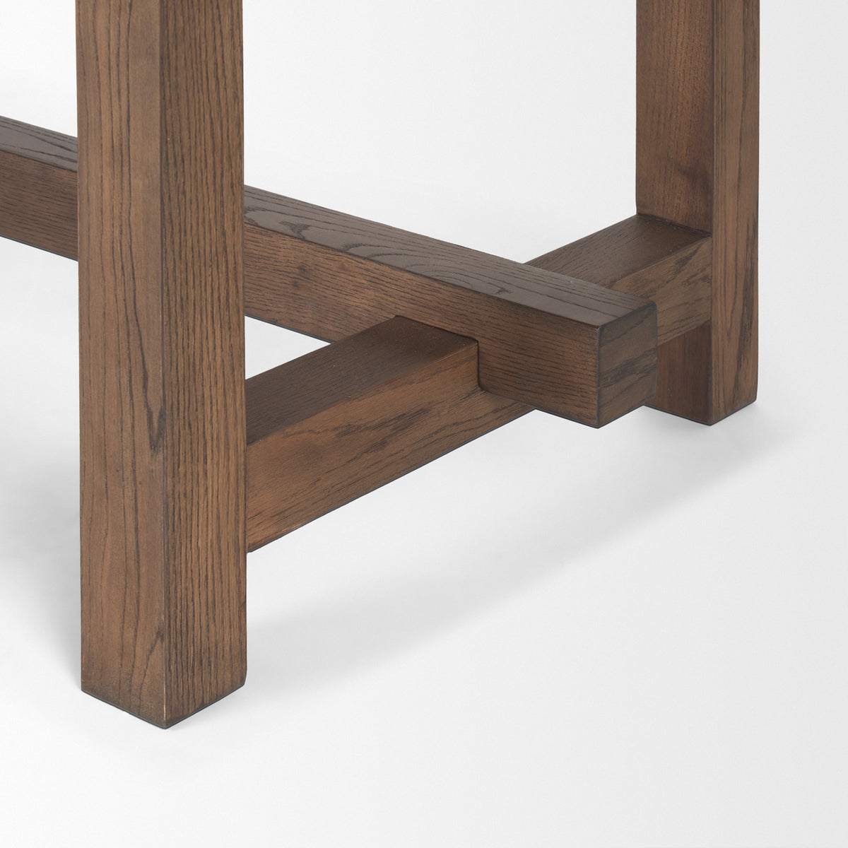 Mercana Suke 84"L x 42"W Rectangular Trestle Dining Table | Med Brown Wood | Seats 8