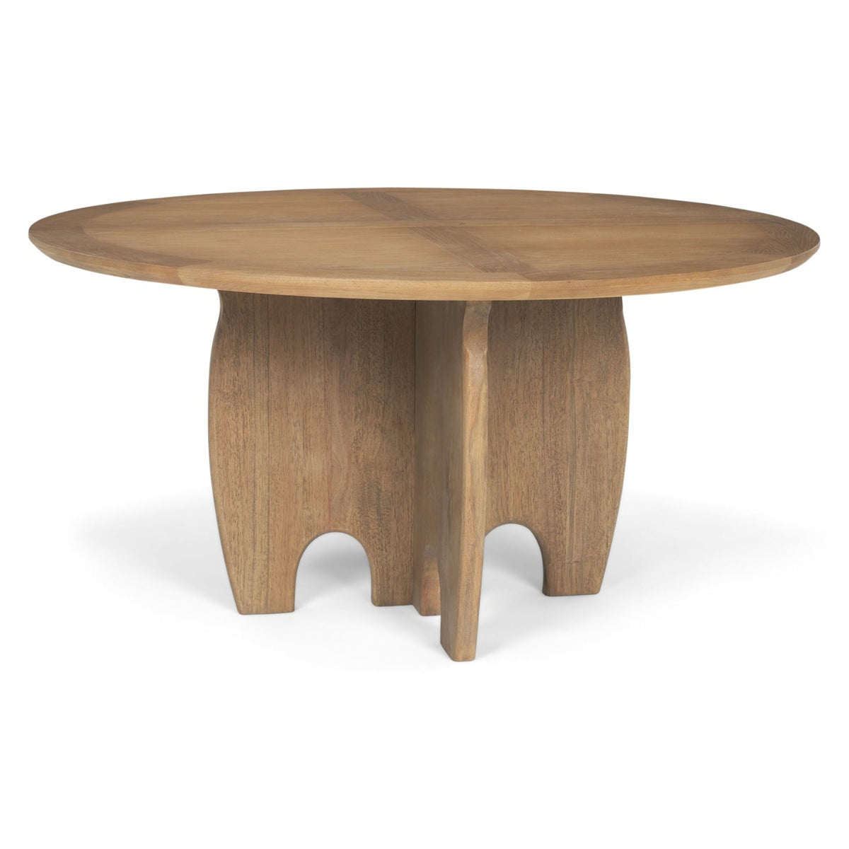 Mercana Sonomi Med Brown Wood Round Dining Table in Light Brown, primary product view