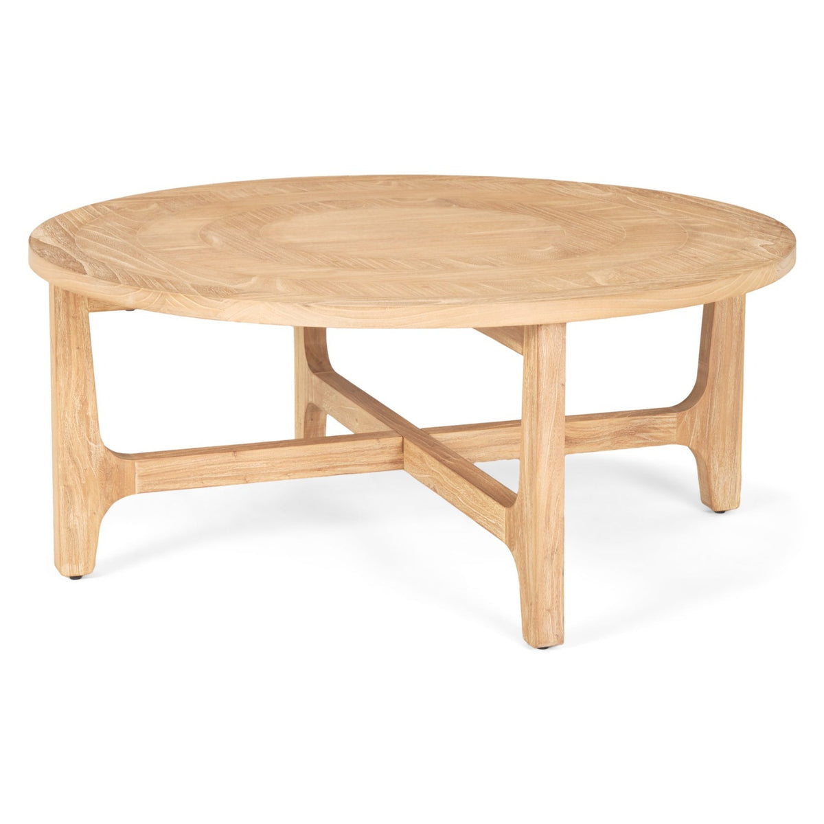 Mercana Taylin Light Brown Wood Round Coffee Table, primary product view