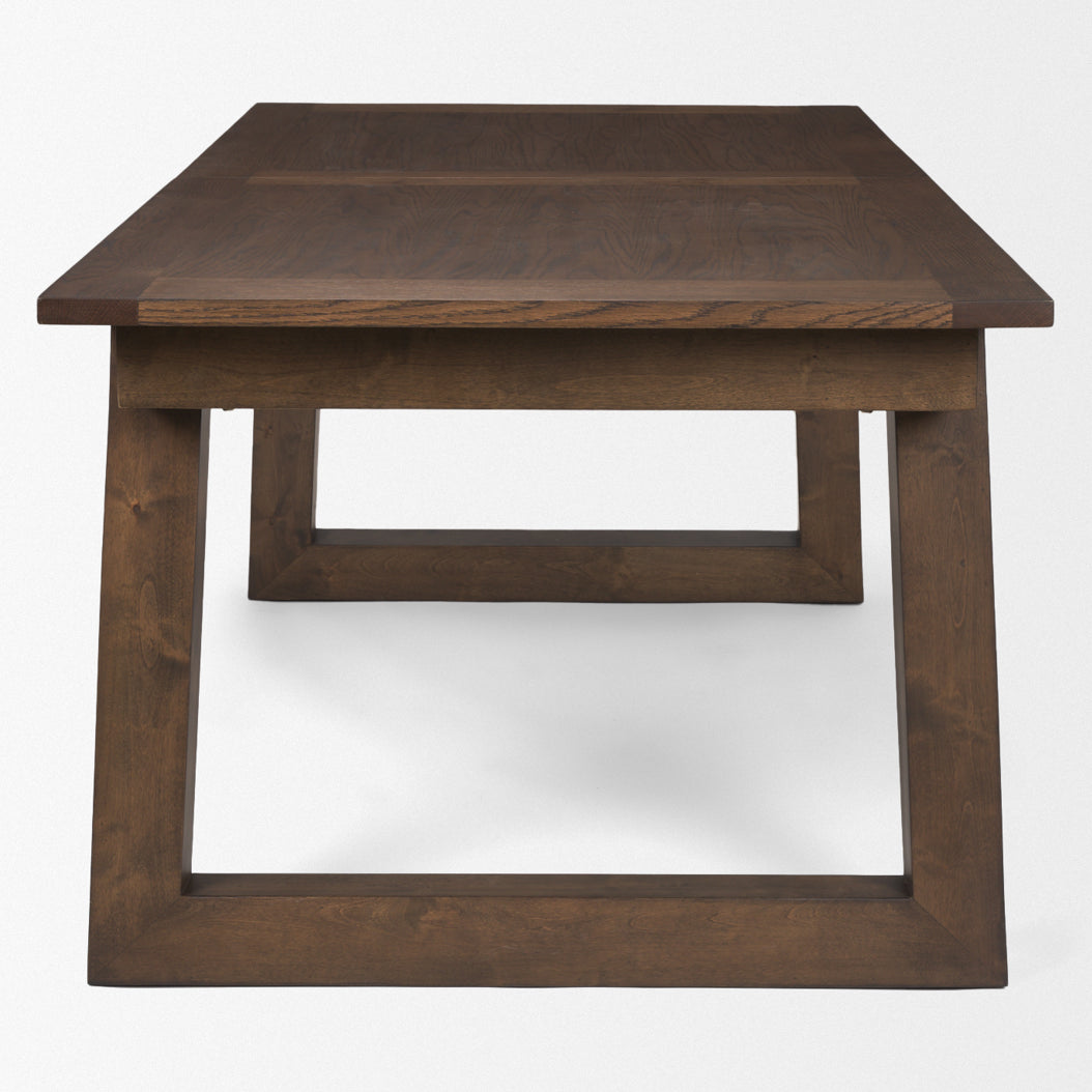 Mercana Takota 106.3"L x 39.3"W Rectangular Extendable Dining Table | Modern | Dark Brown Wood | Seats 8