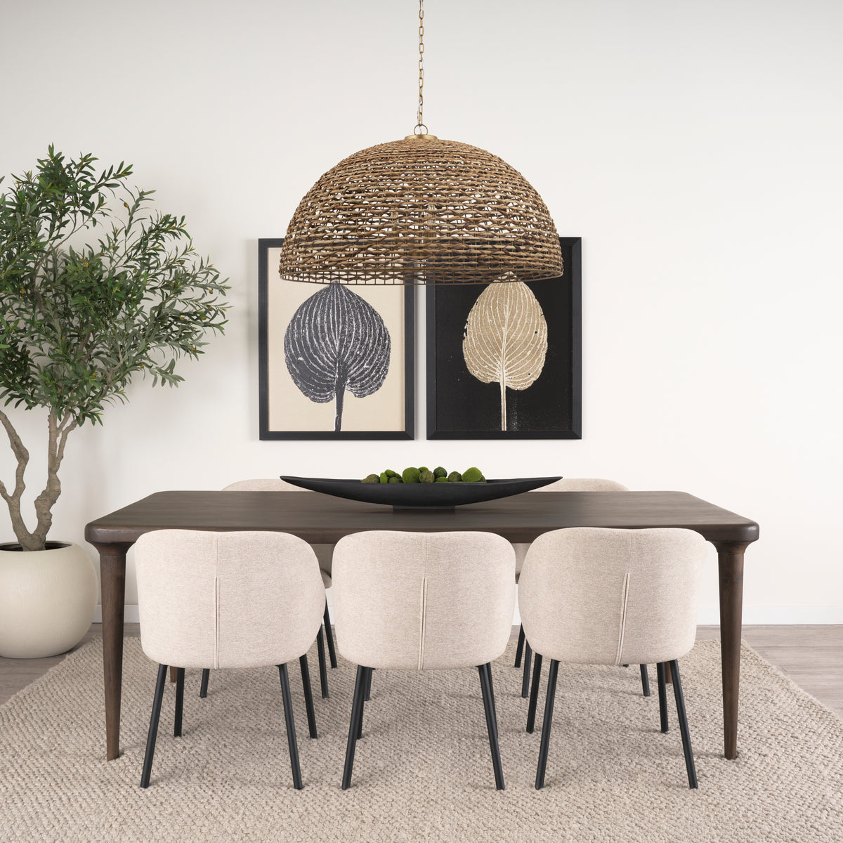 Mercana Suvan 72"L x 36"W Rectangular Dining Table | Modern | Med-Dark Brown Wood | Seats 6
