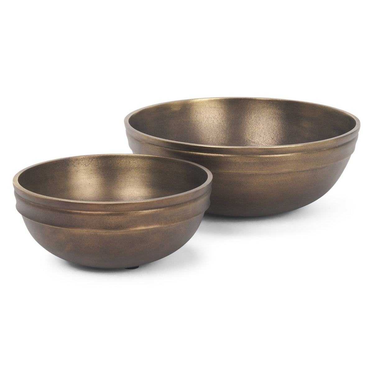 Mercana Tomiko Decorative Brass Finished Cast Aluminum Round Bowls