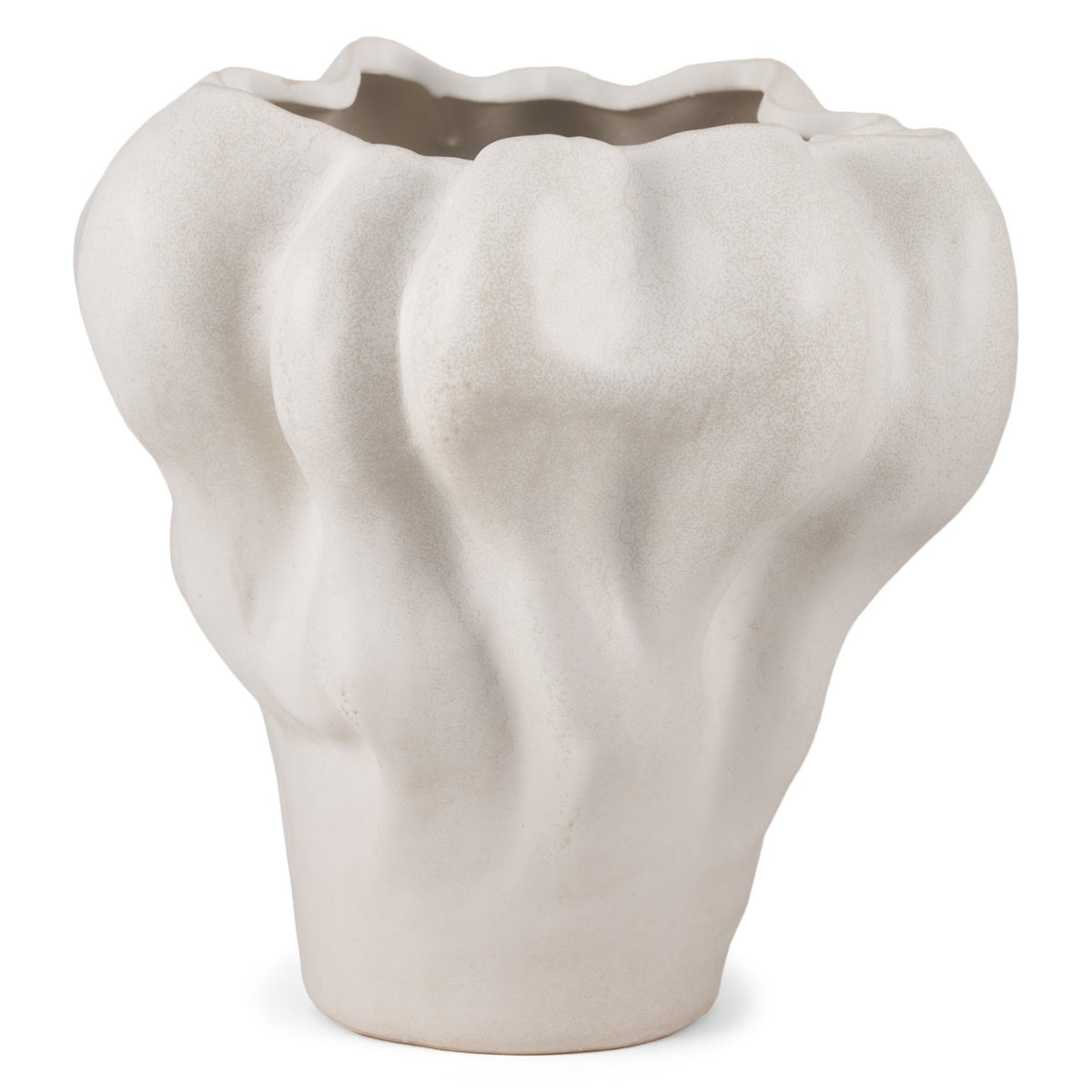 Mercana Vanna Sculptural Cream Glazed Ceramic Vase