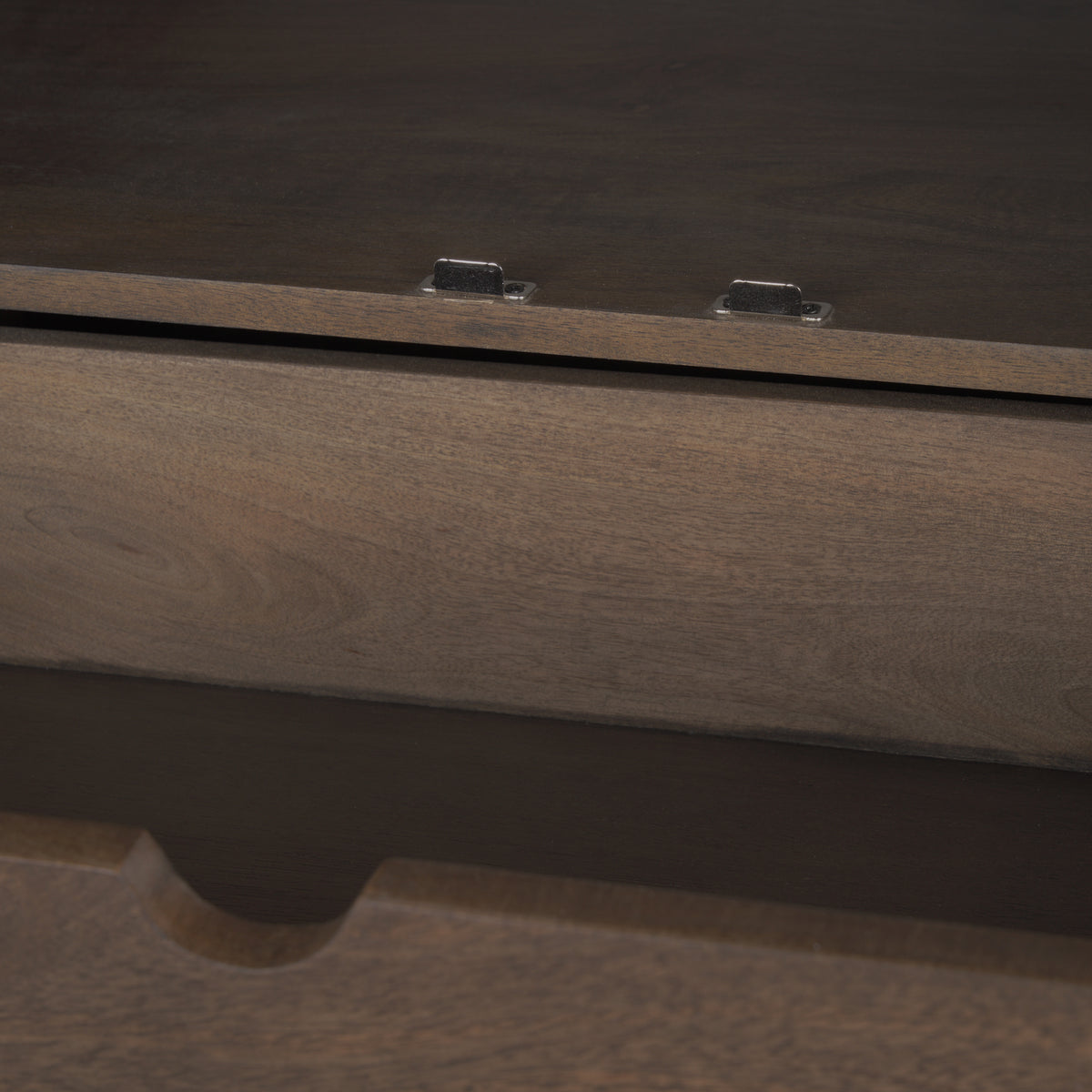 Mercana Wallen Solid Dark Brown Wood Curio Cabinet