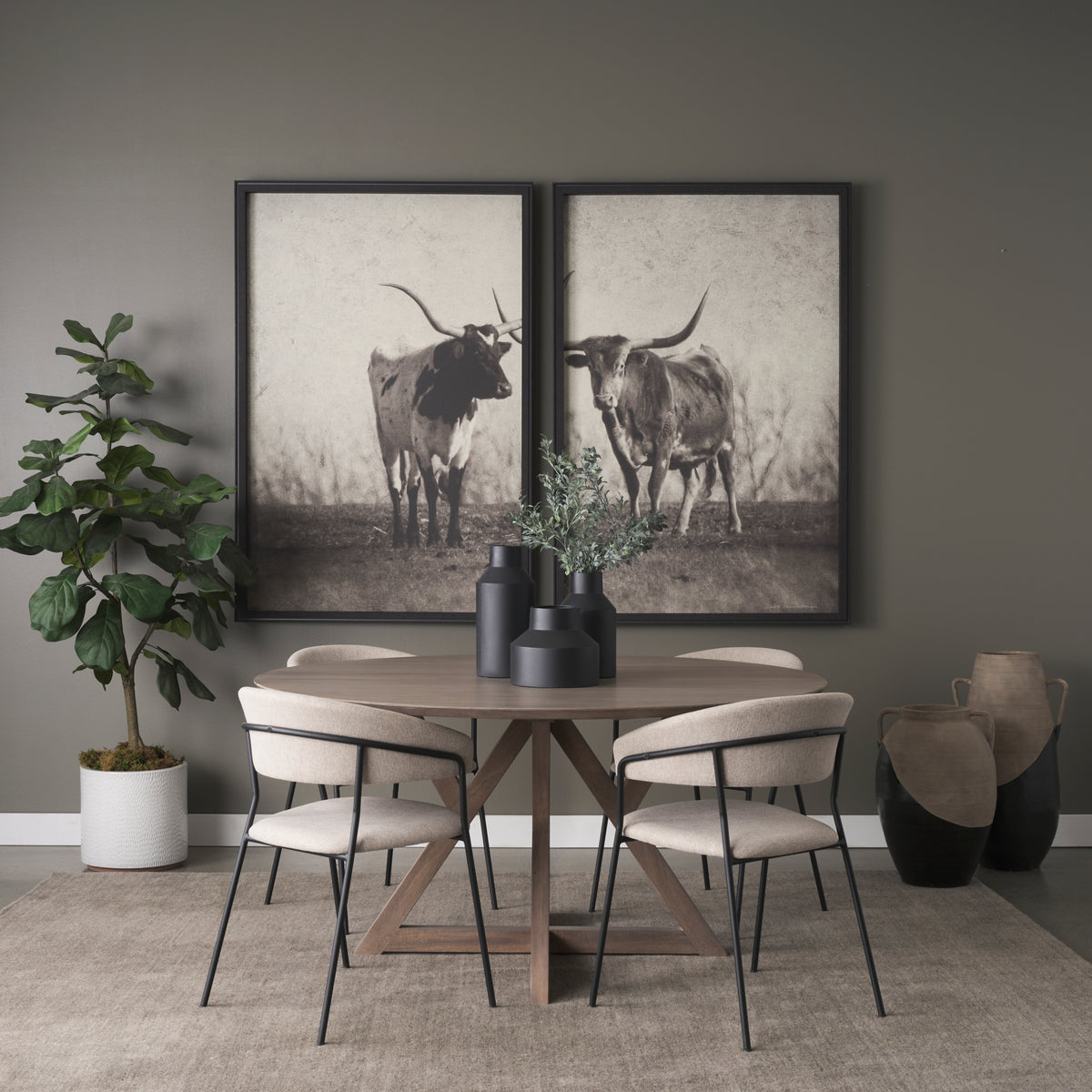 Mercana Jennings 60"L x 60"W Dining Table | Modern | Light Brown Wood | Seats 6