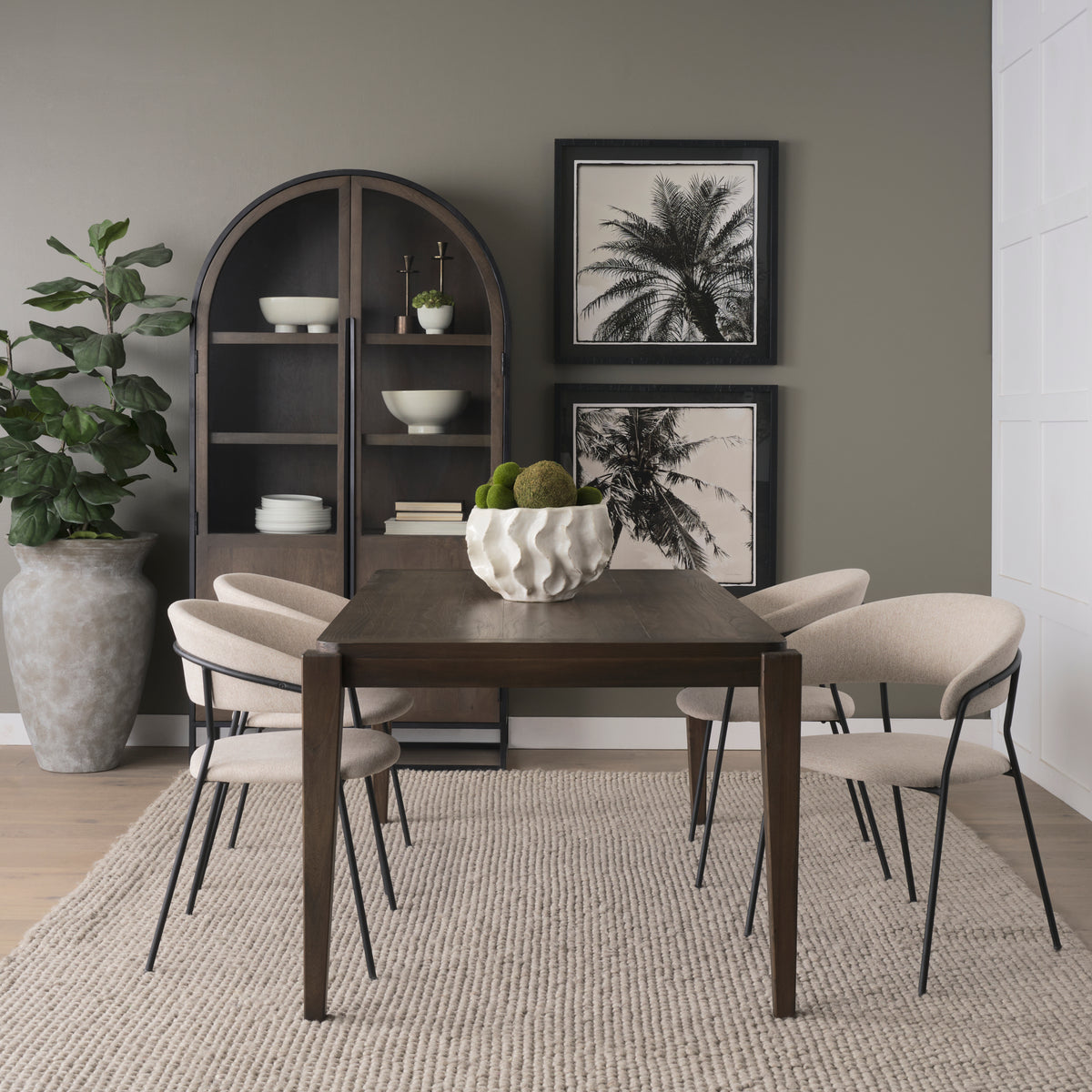 Mercana Teva 72"L x 39"W Rectangular Dining Table | Modern | Dark Brown Wood | Seats 6