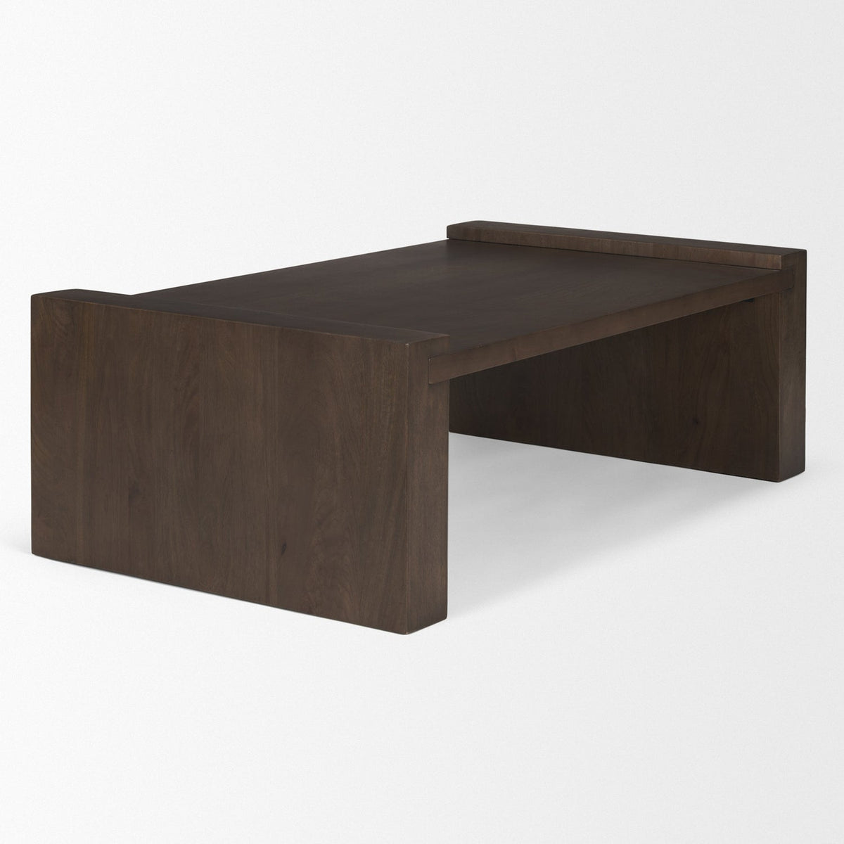 Mercana Wesson Dark Brown Wooden Rectangular Coffee Table