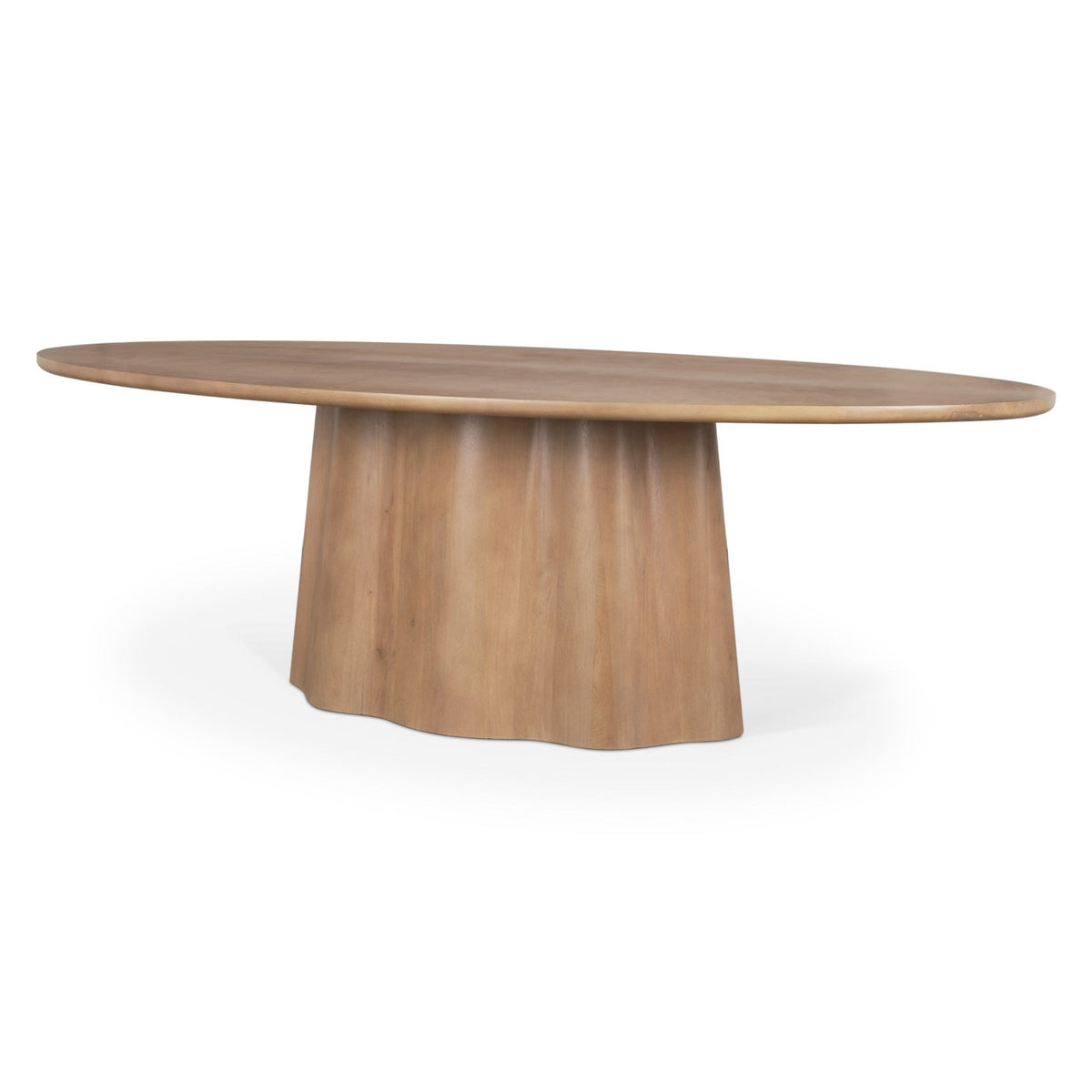 Mercana Jovani Light Brown Wood Oval Pedestal Dining Table, primary product view