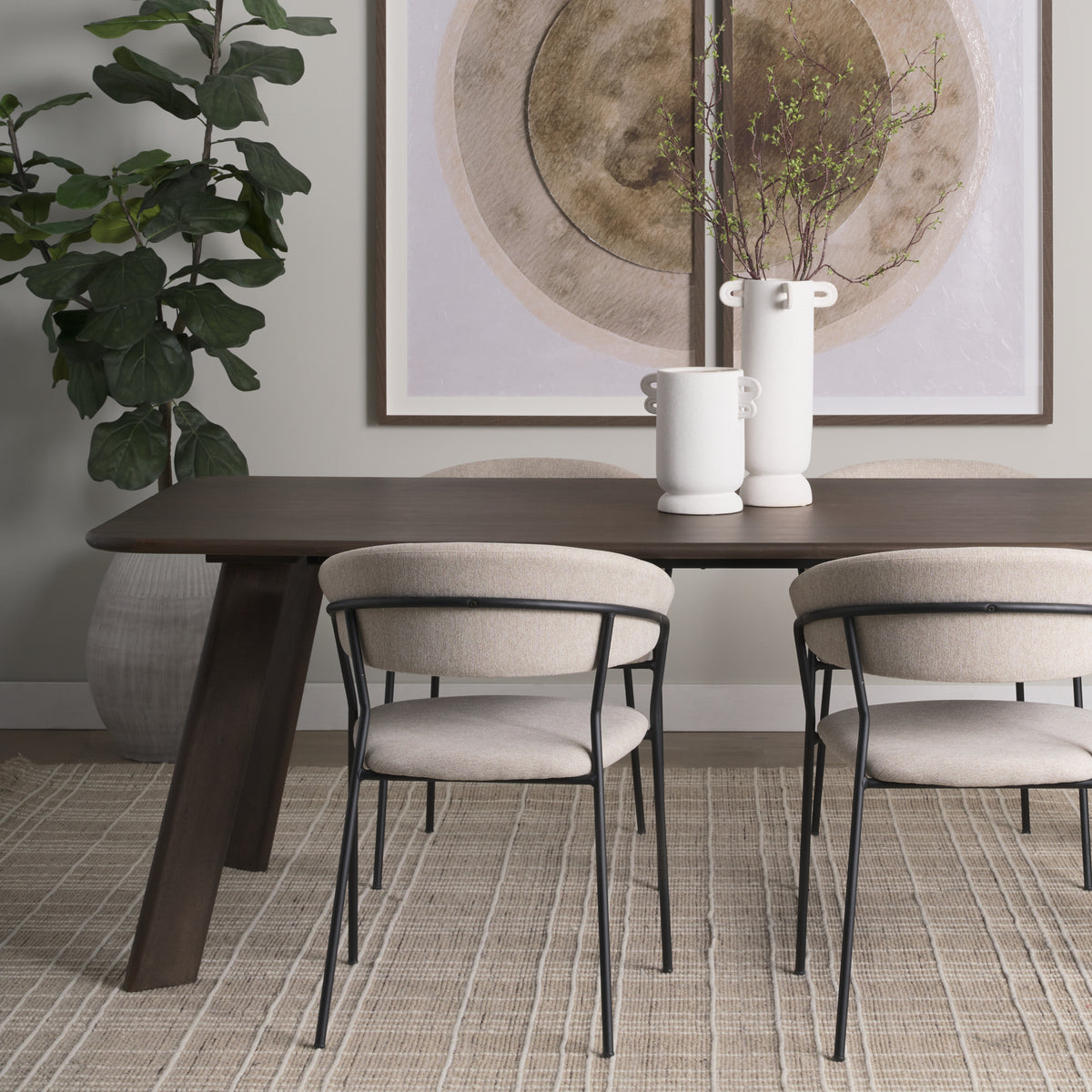 Mercana Welborn 84"L x 42"W Rectangular Dining Table | Modern | Dark Brown Wood | Seats 8