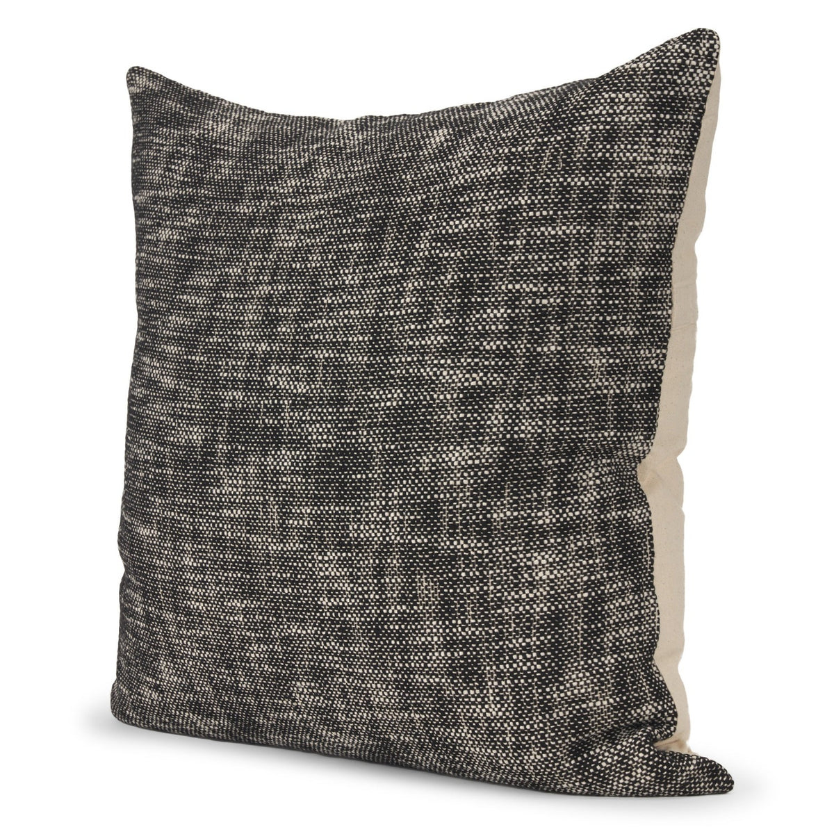 Mercana Jalia Cream and Black Cotton Decorative Square Pillow Cover in Black, Cream, primary product view