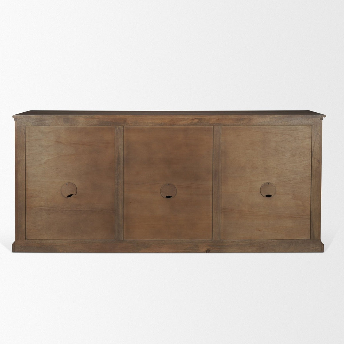 Mercana Baron Dark Brown Solid Wood w/ Antiqued Aged Brass Knobs 3-Drawer 6-Door Sideboard
