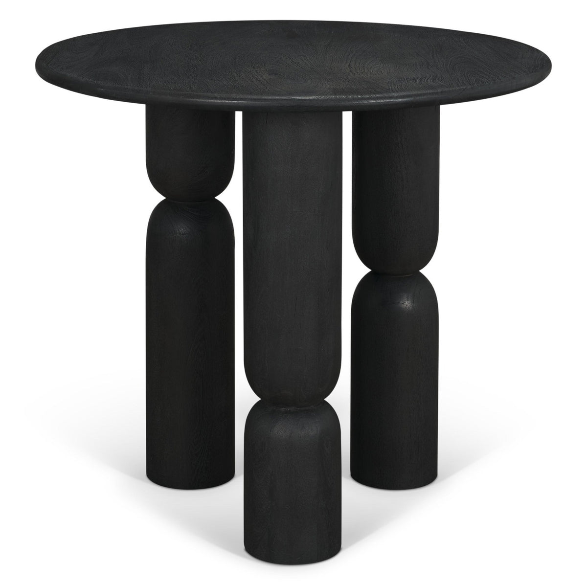 Mercana Sonel Matte Black Wood Pedestal Foyer Table, primary product view