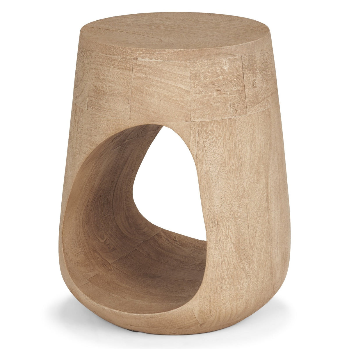 Mercana Cove Light Brown Sculptural Open Side Table, primary product view