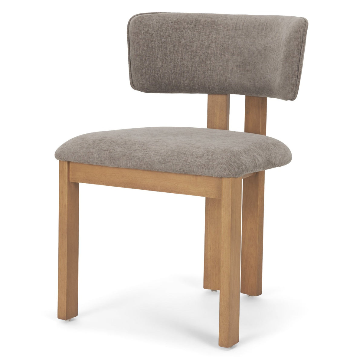 Mercana Soho Open Back Dining Side Chair | Gray Chenille w/ Brown Wood