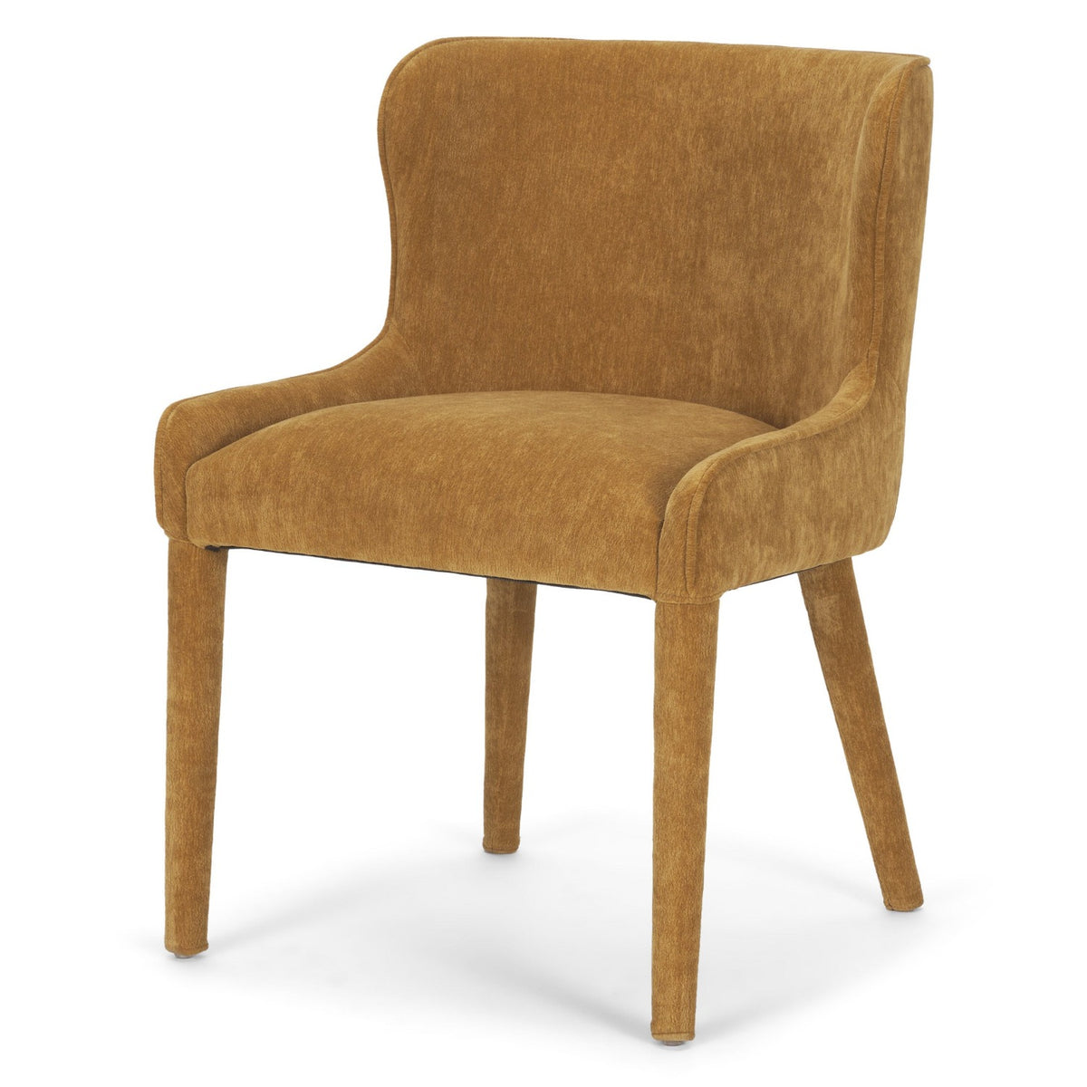 Mercana Nolan Rust Chenille w/Tapered Wood Wingback Dining Side Chair Set of 2 in Tan, primary product view