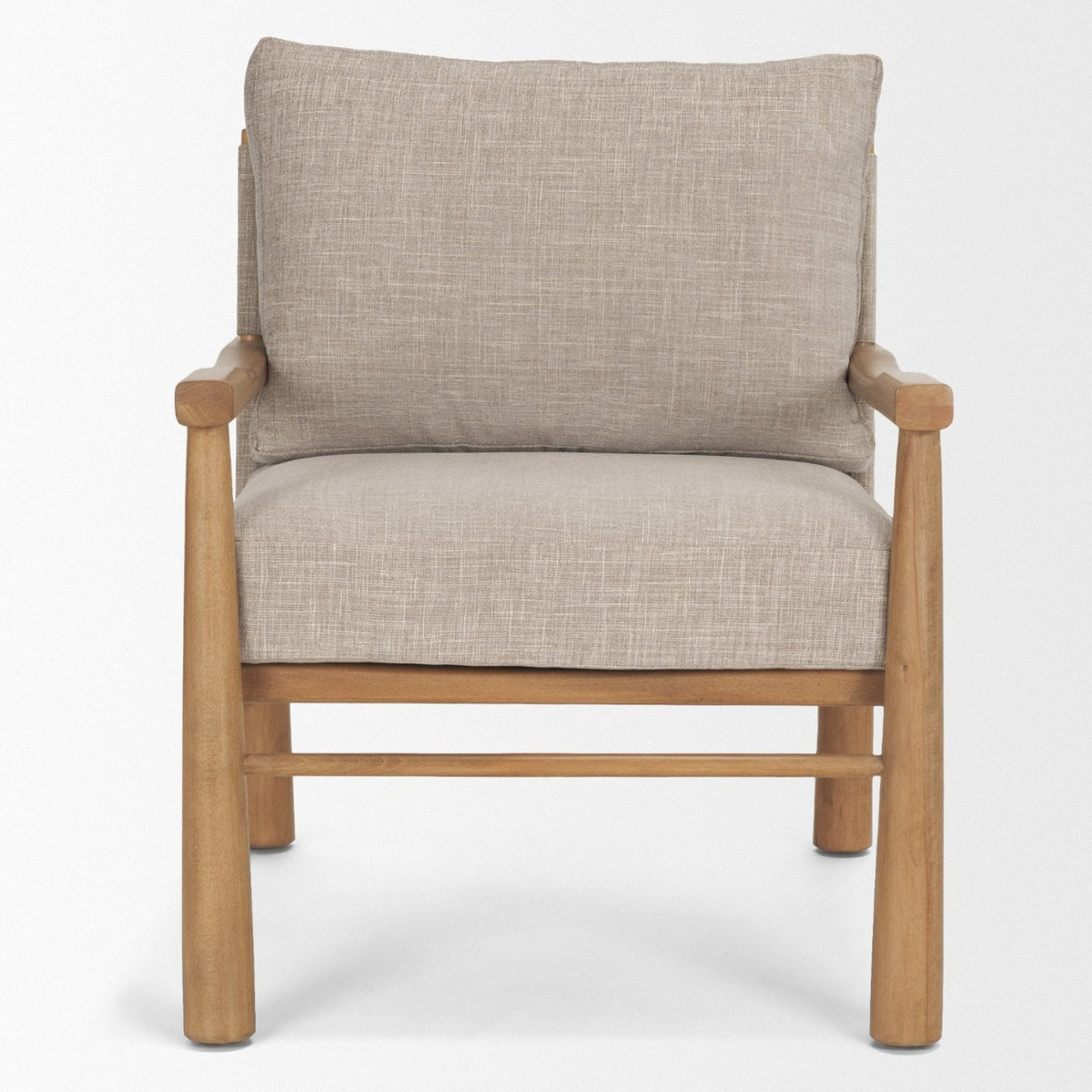 Mercana Witton Gray Fabric Beech Wood Slingback Backrest Accent Lounge Chair