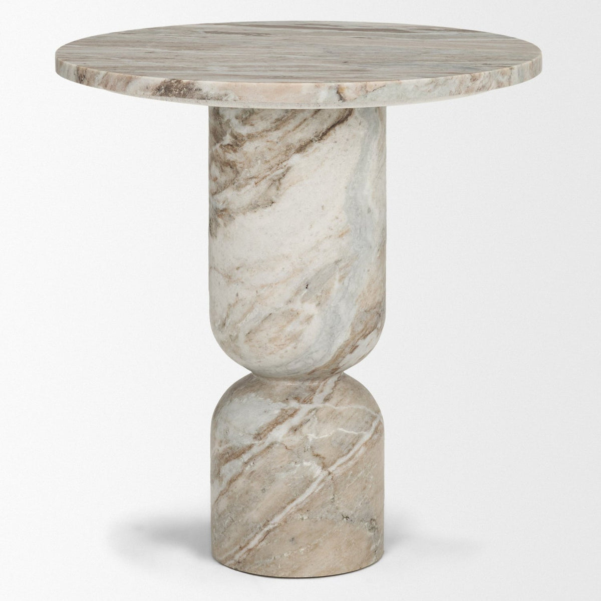 Mercana Nylah Solid Pink Marble Round Accent Table