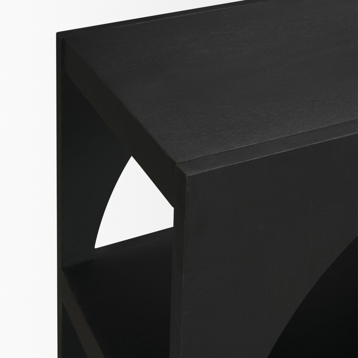 Mercana Bela 80" Matte Black Wood Arched Console Table