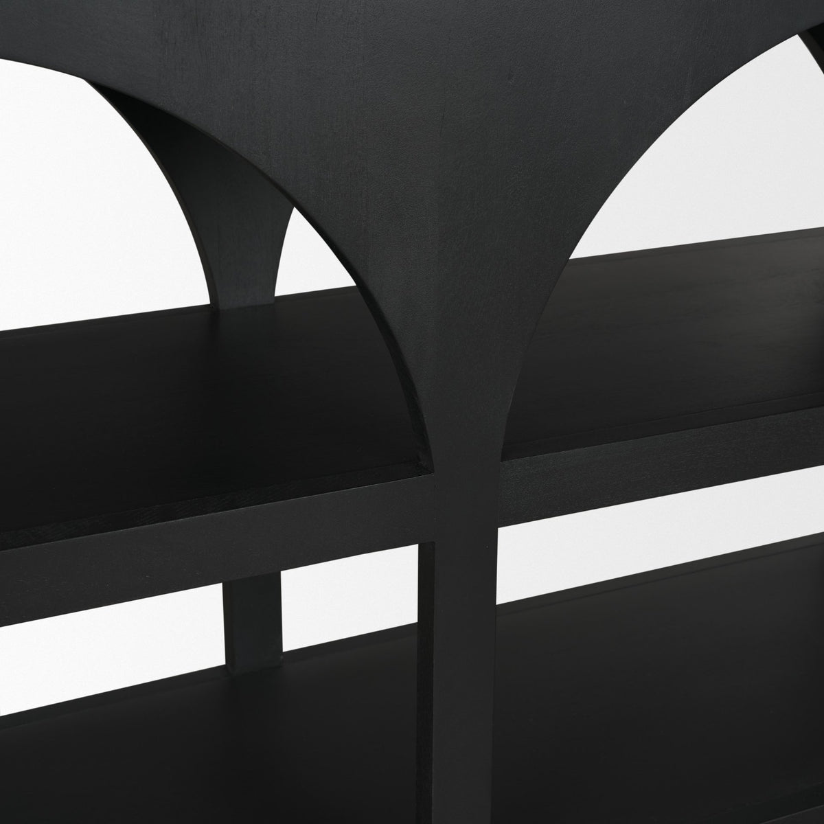 Mercana Bela 80" Matte Black Wood Arched Console Table