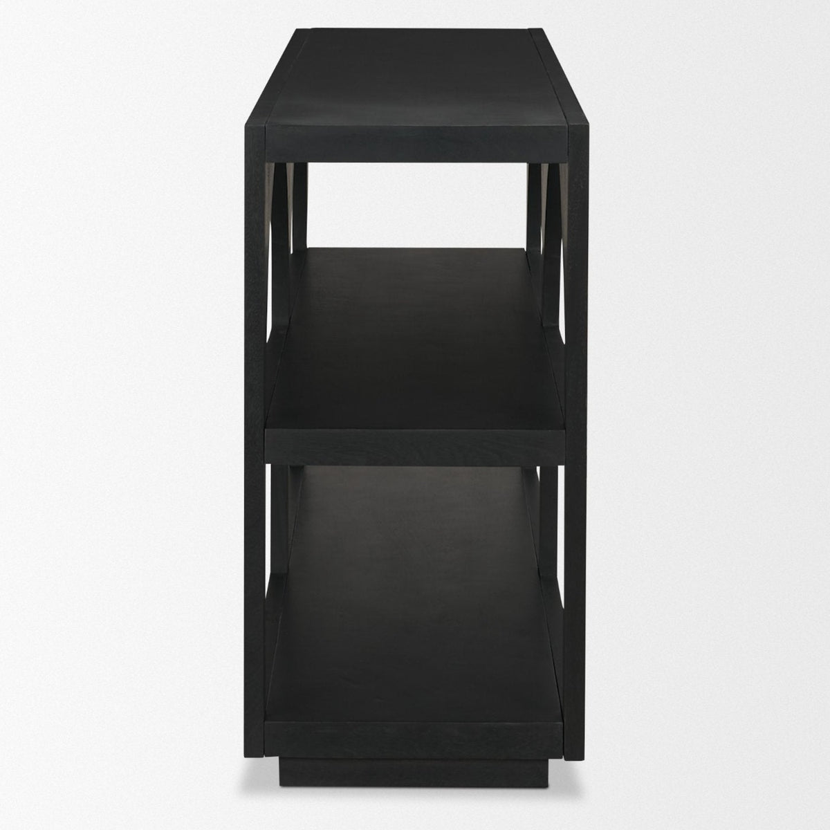 Mercana Bela 54" Matte Black Wood Arched Console Table
