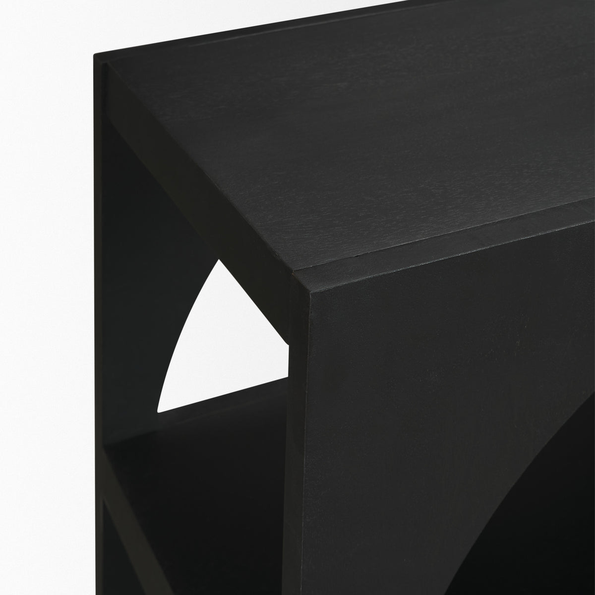 Mercana Bela 54" Matte Black Wood Arched Console Table