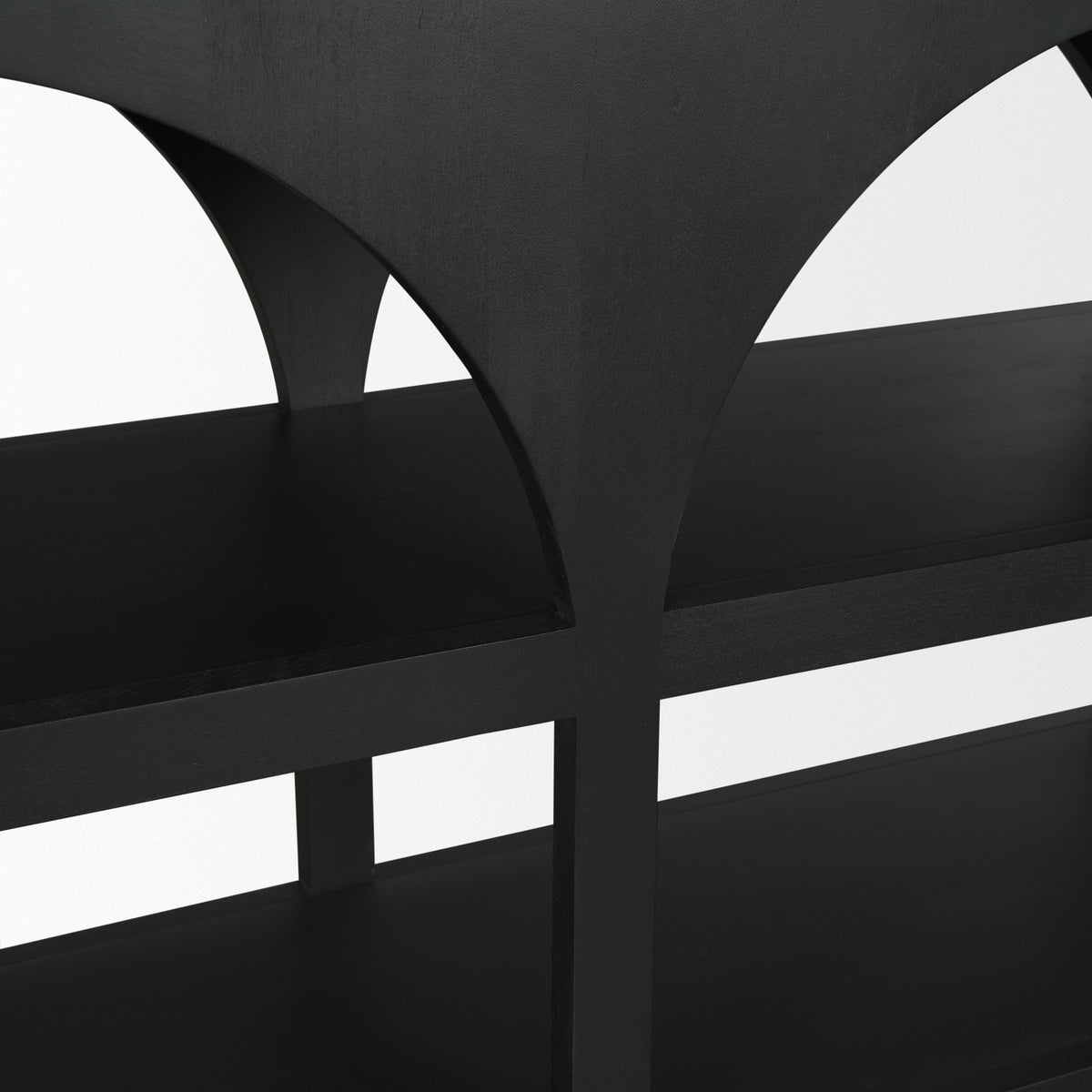 Mercana Bela 54" Matte Black Wood Arched Console Table