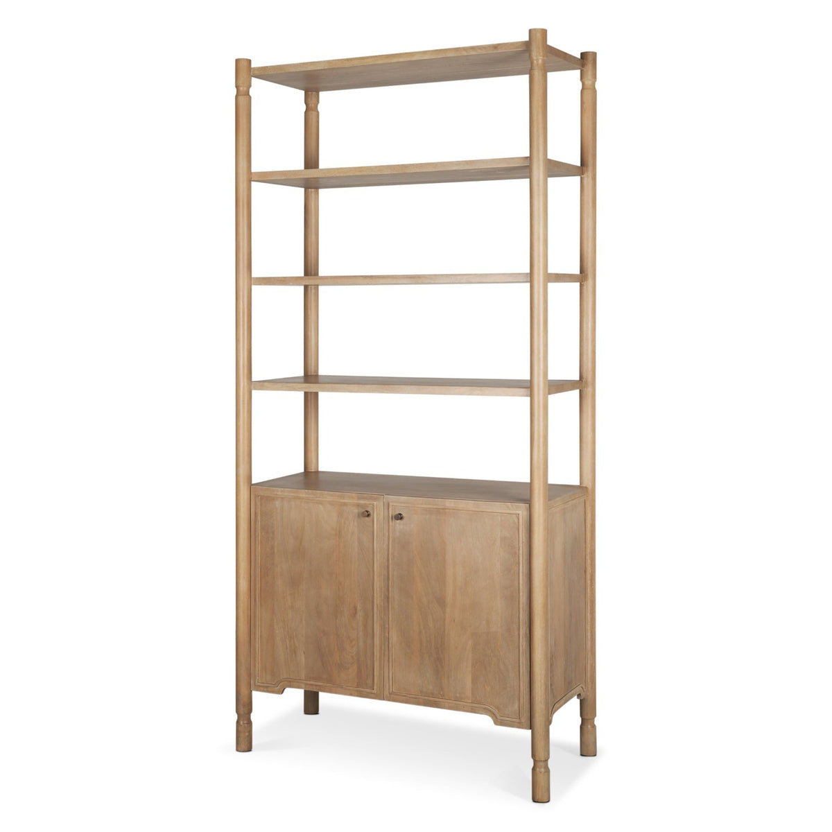 Mercana Phil Light Brown Wood 2 Door/3 Shelves Open Shelving Unit, primary product view