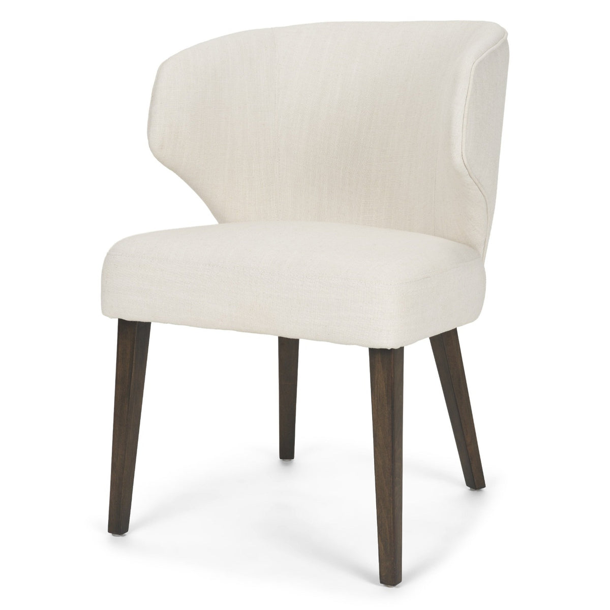 Mercana Niles Cream w/Dark Brown Wooden Wingback Dining Side Chair Set of 2, primary product view
