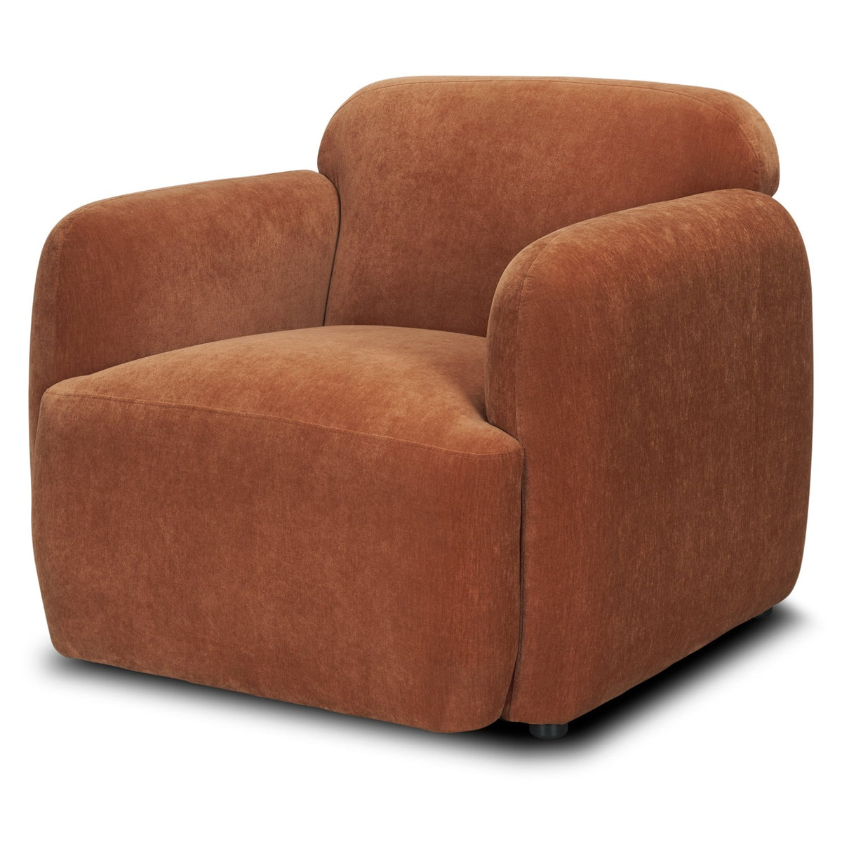 Mercana Saga Stonewashed Rust Chenille Upholstered Chair in Orange, primary product view