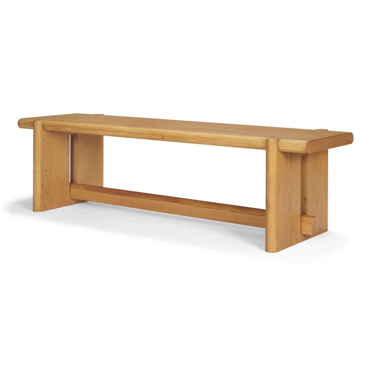 Mercana Rowan Light Brown Oak Wood Bench, primary product view