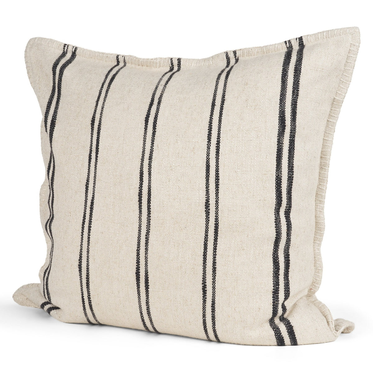 Mercana Liv Cream w/Black Stripes Decorative Pillow Cover in Beige, primary product view