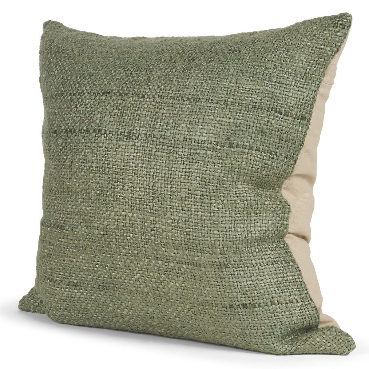 Mercana Lowen Square Silver Sage Woven Decorative Pillow Cover in Green, primary product view