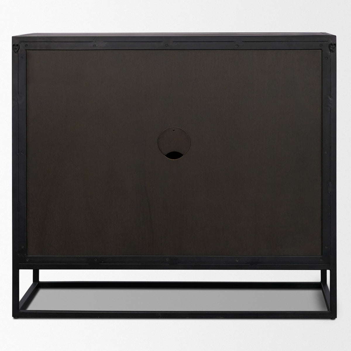 Mercana Sloan 40.0W Light Brown W/Black Metal Frame Accent Cabinet