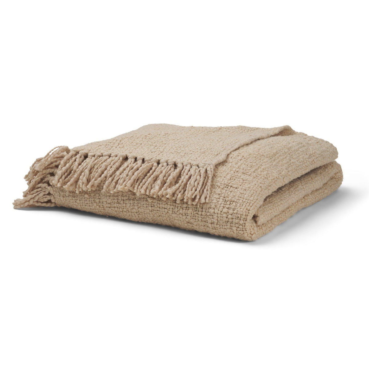 Mercana Kambal Light Beige Woven Cotton Throw Blanket