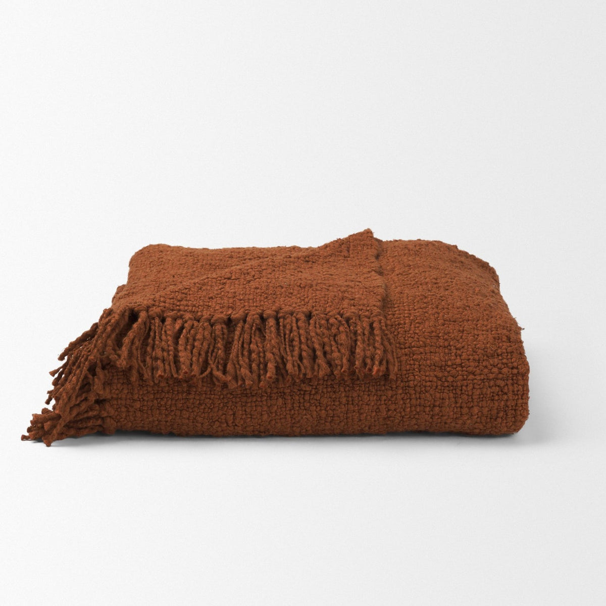 Mercana Kambal Copper Rust Woven Cotton Throw Blanket