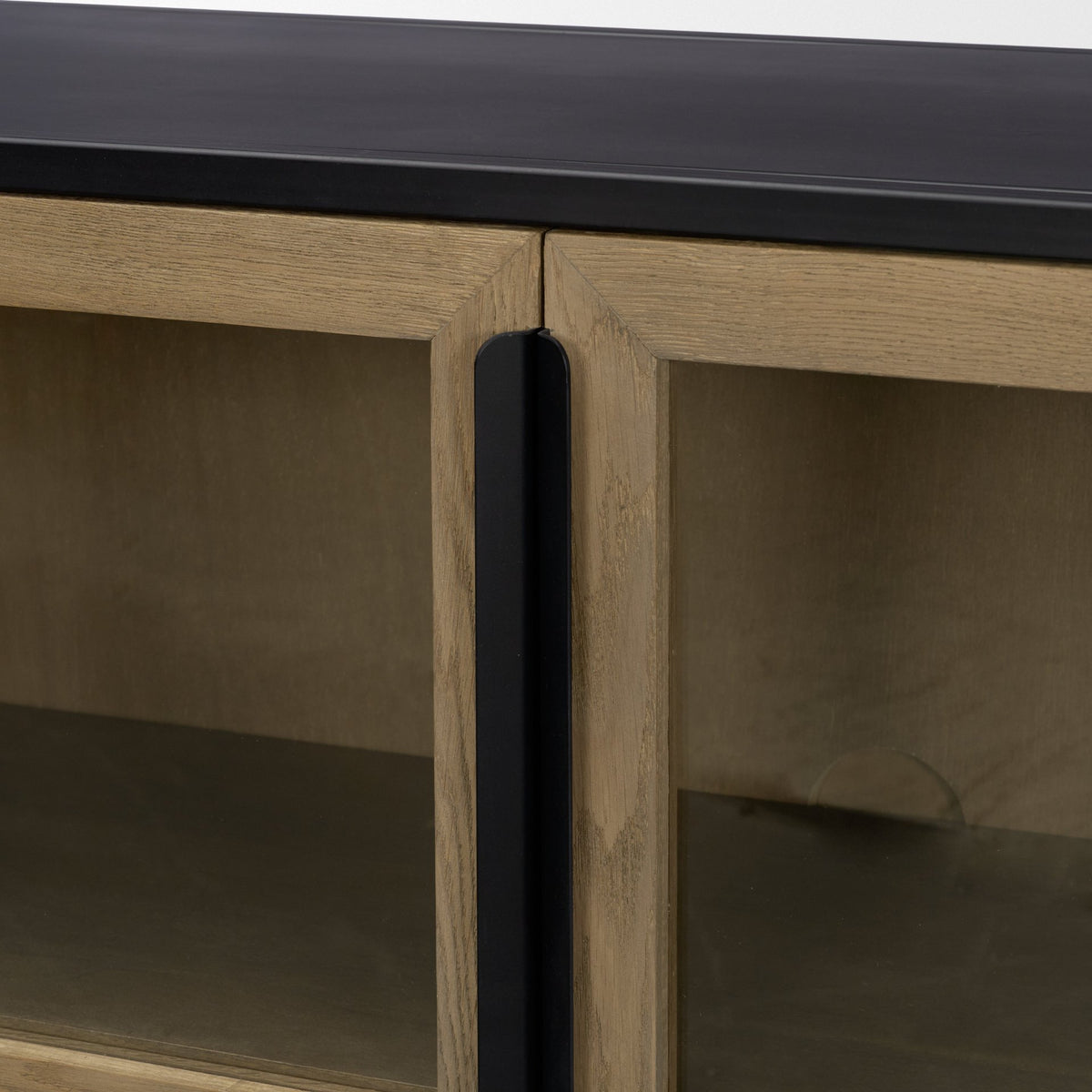 Mercana Sloan 40.0W Light Brown W/Black Metal Frame Accent Cabinet