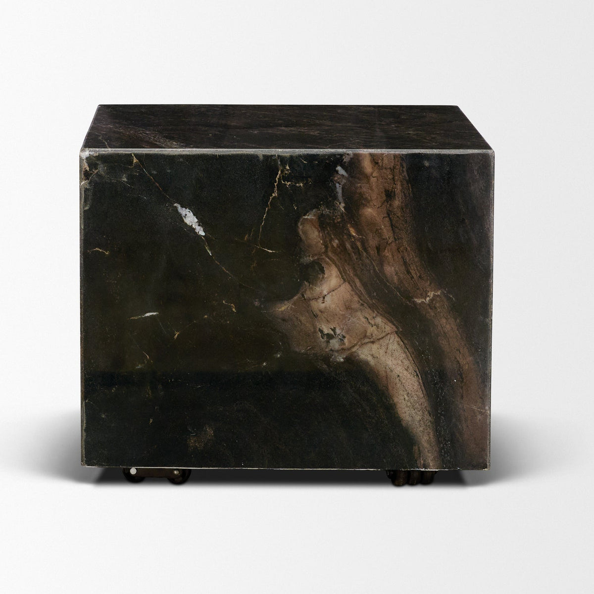 Mercana Quadra 20" Solid Black Marble Square Coffee Table