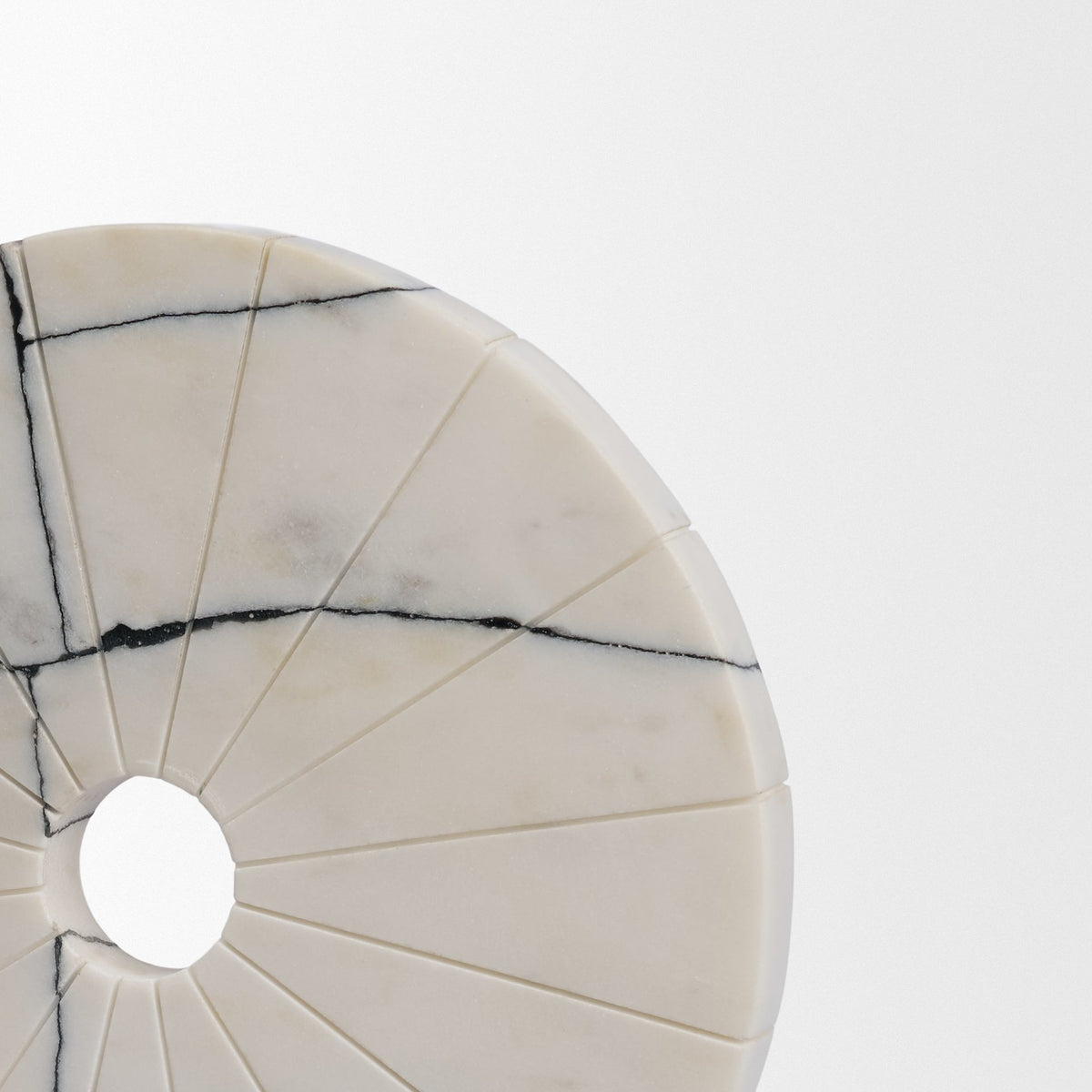 Mercana Orin White Marble Round Disc Decorative Object