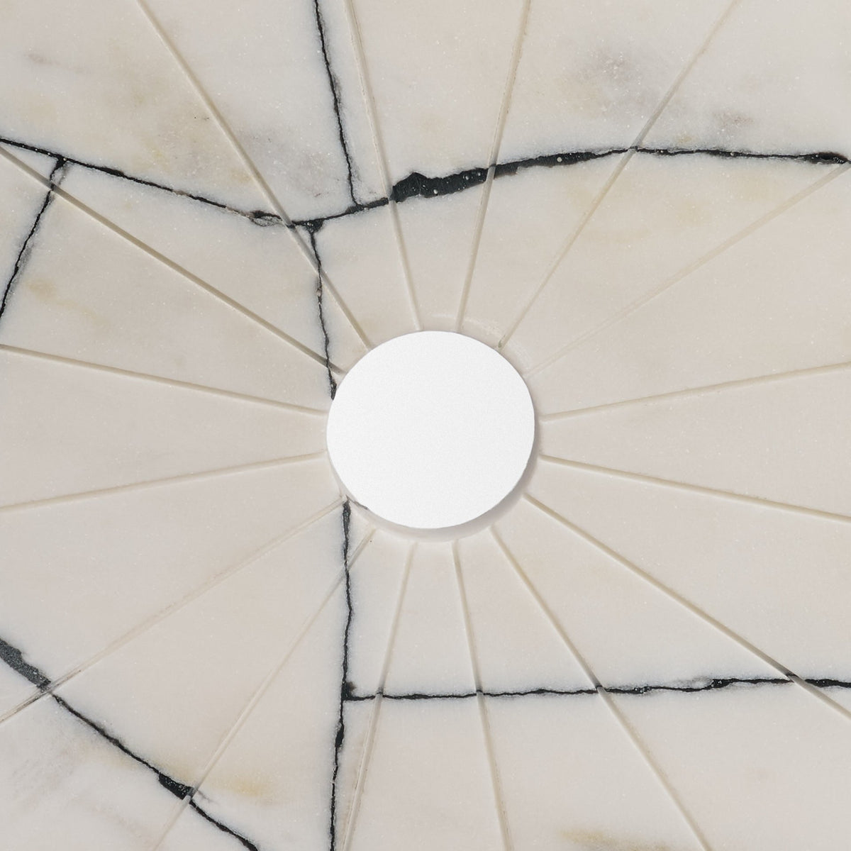 Mercana Orin White Marble Round Disc Decorative Object