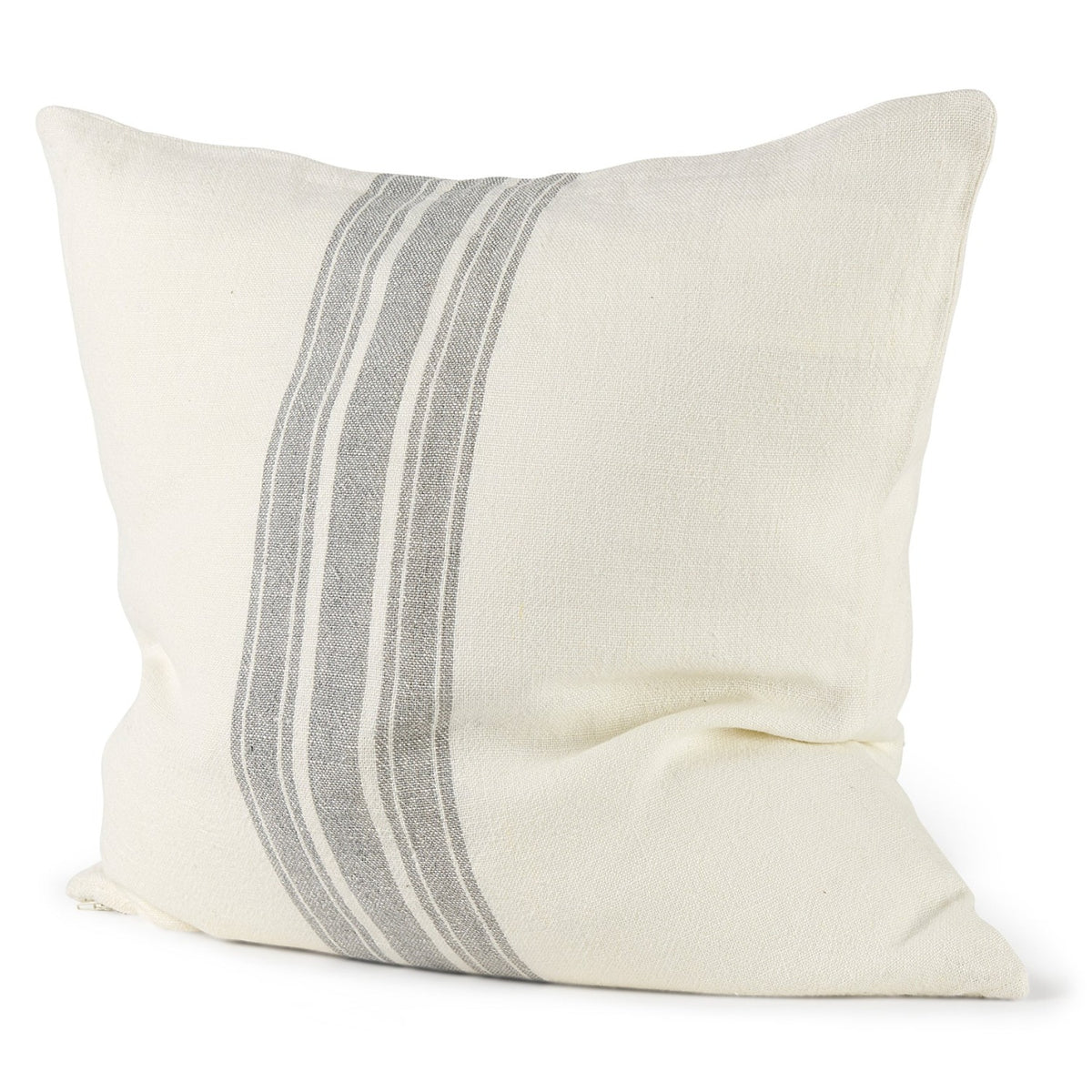 Mercana Patrice Cream With Gray Stripes Throw Pillow, primary product view