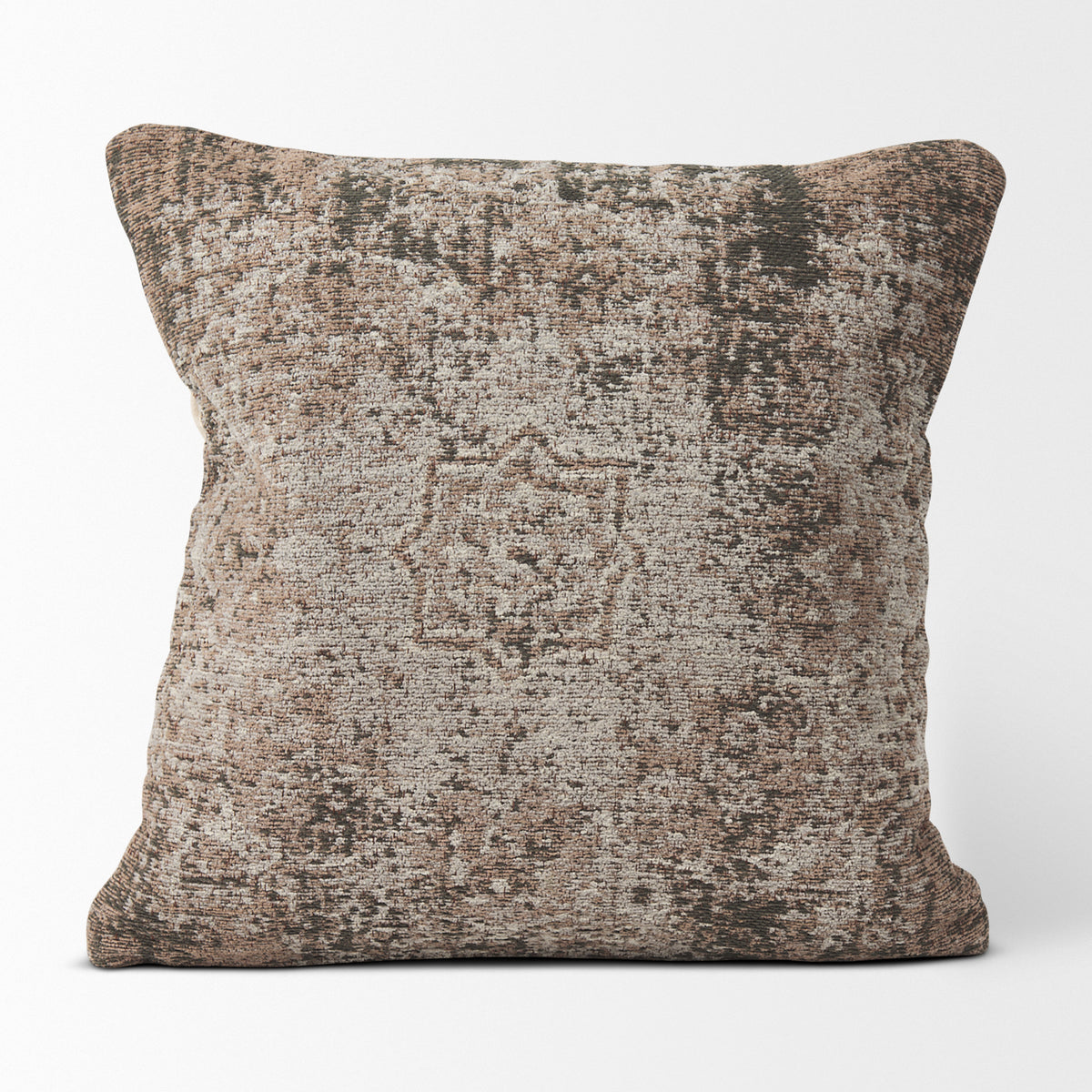 Mercana Khloe Taupe Square Pillow Cover w/Down Filler