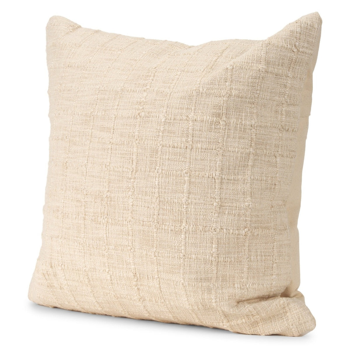 Mercana Jacory Cream Checker Textured Decorative Square Throw Pillow, primary product view