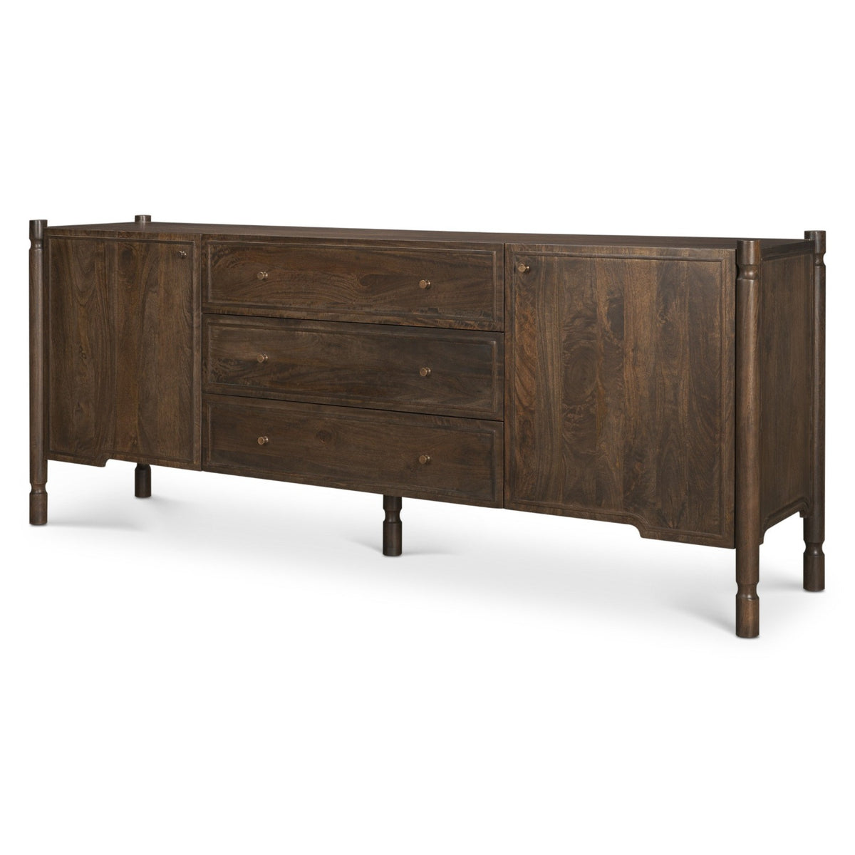 Mercana Phil Dark Brown Wood 2 Door/3 Drawer Closed Sideboard, primary product view
