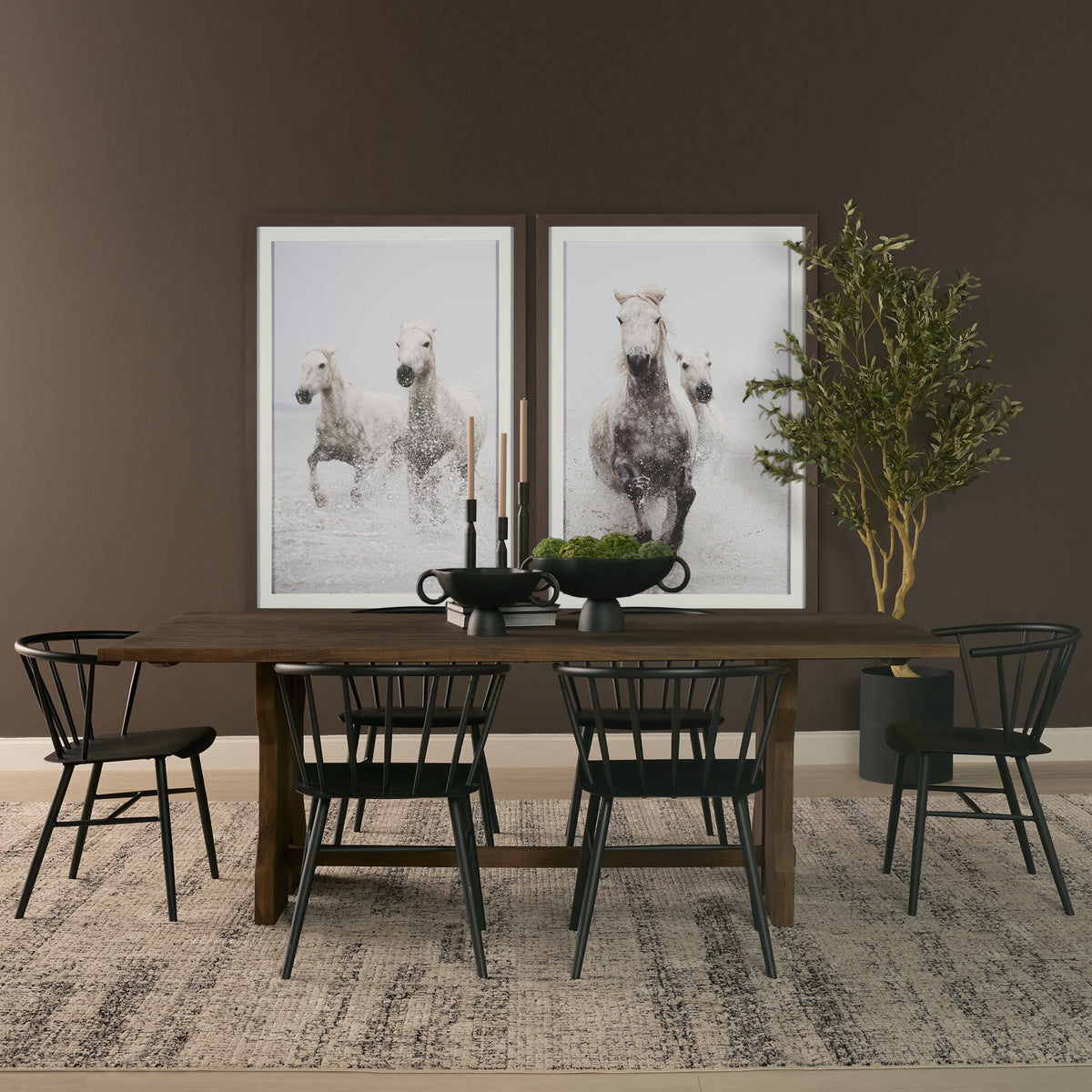 Mercana Rooke 124"L x 42"W Rectangular Extendable Dining Table | Modern | Brown Wood | Seats 10